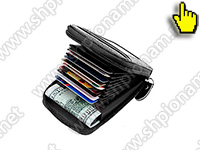 Кожаный кошелек RFID PROTECT CARD-01 для защиты кредитных карт вместительный